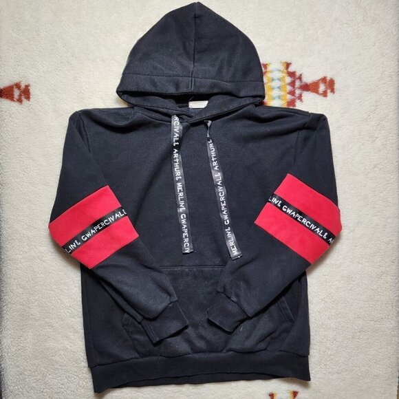 Arthur Merlin Gwapercival Hoodie I Can't Remember Your Face Medium Back Graphic - Picture 2 of 9